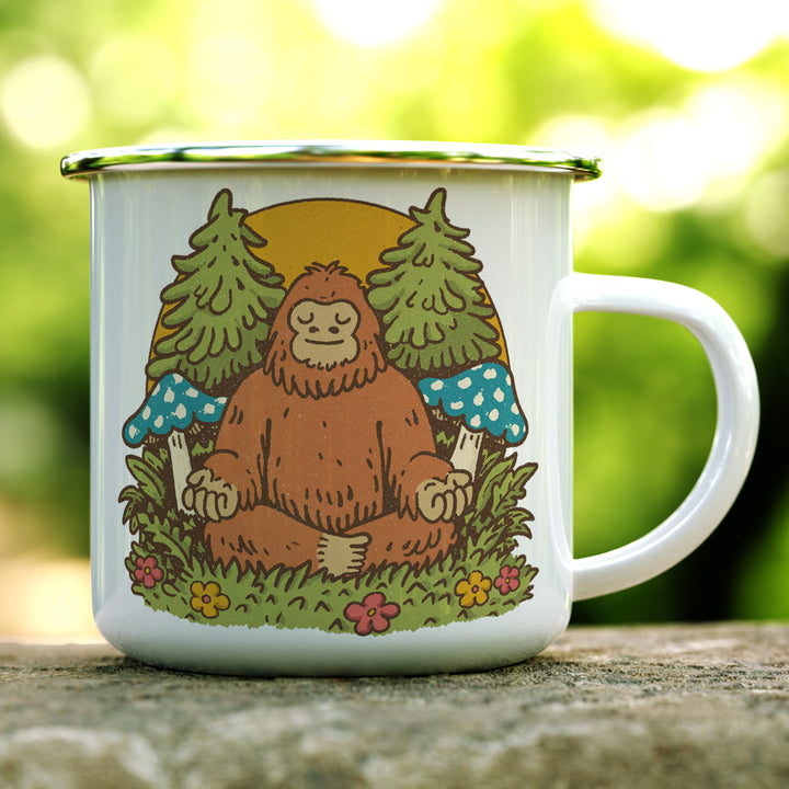 Meditating Bigfoot Camp Mug