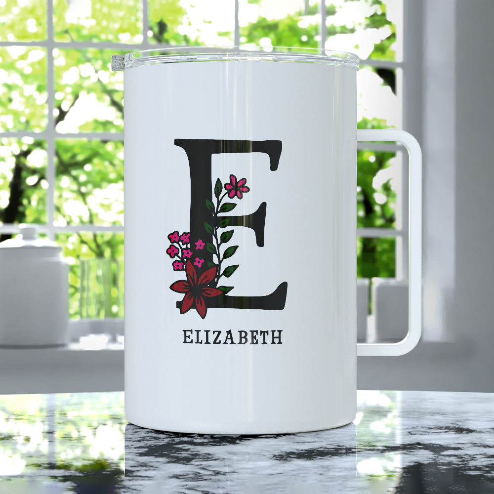 Personalized Name and Initial Insulated Travel Mug