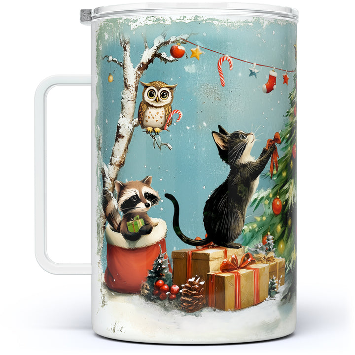 Festive Animals Holiday Insulated Travel Mug