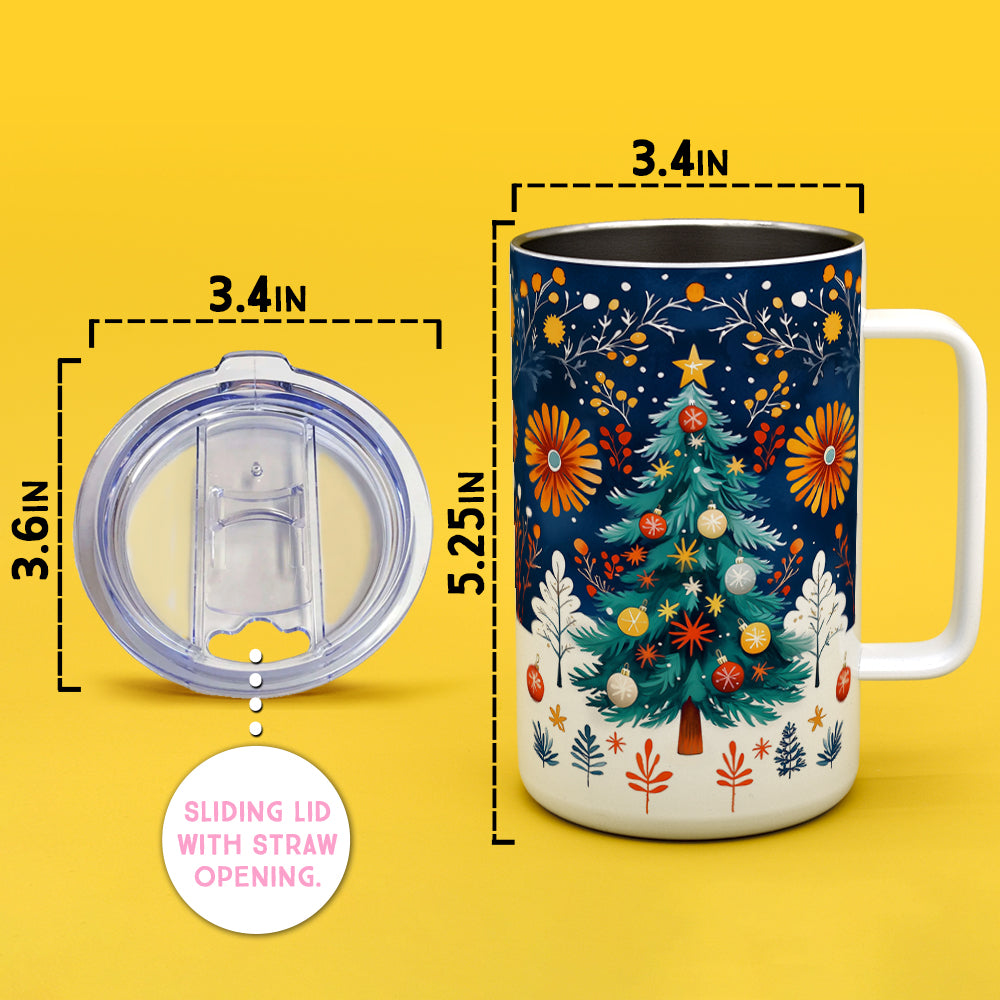 Festive Christmas Tree Insulated Travel Mug