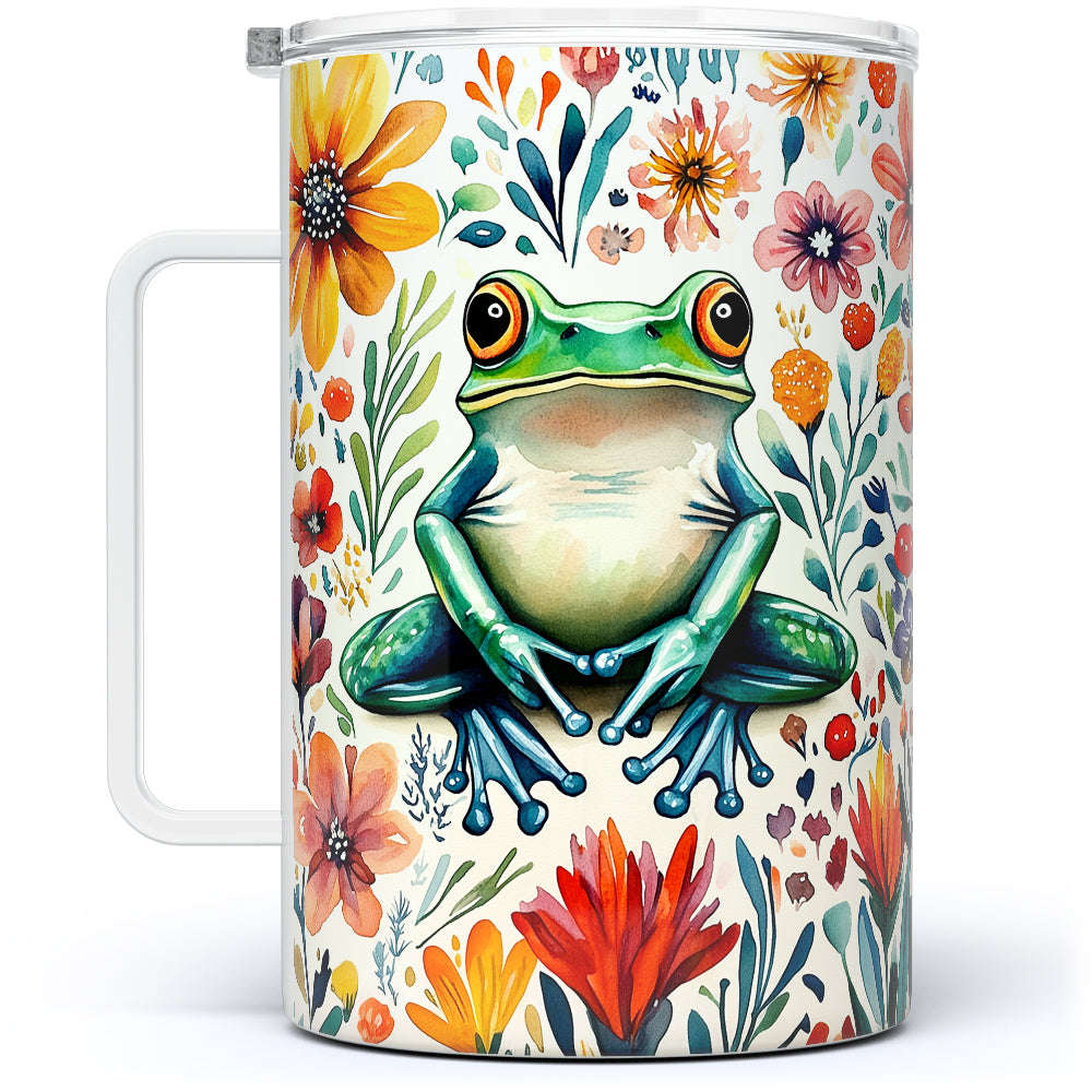 Floral Frog Insulated Travel Mug