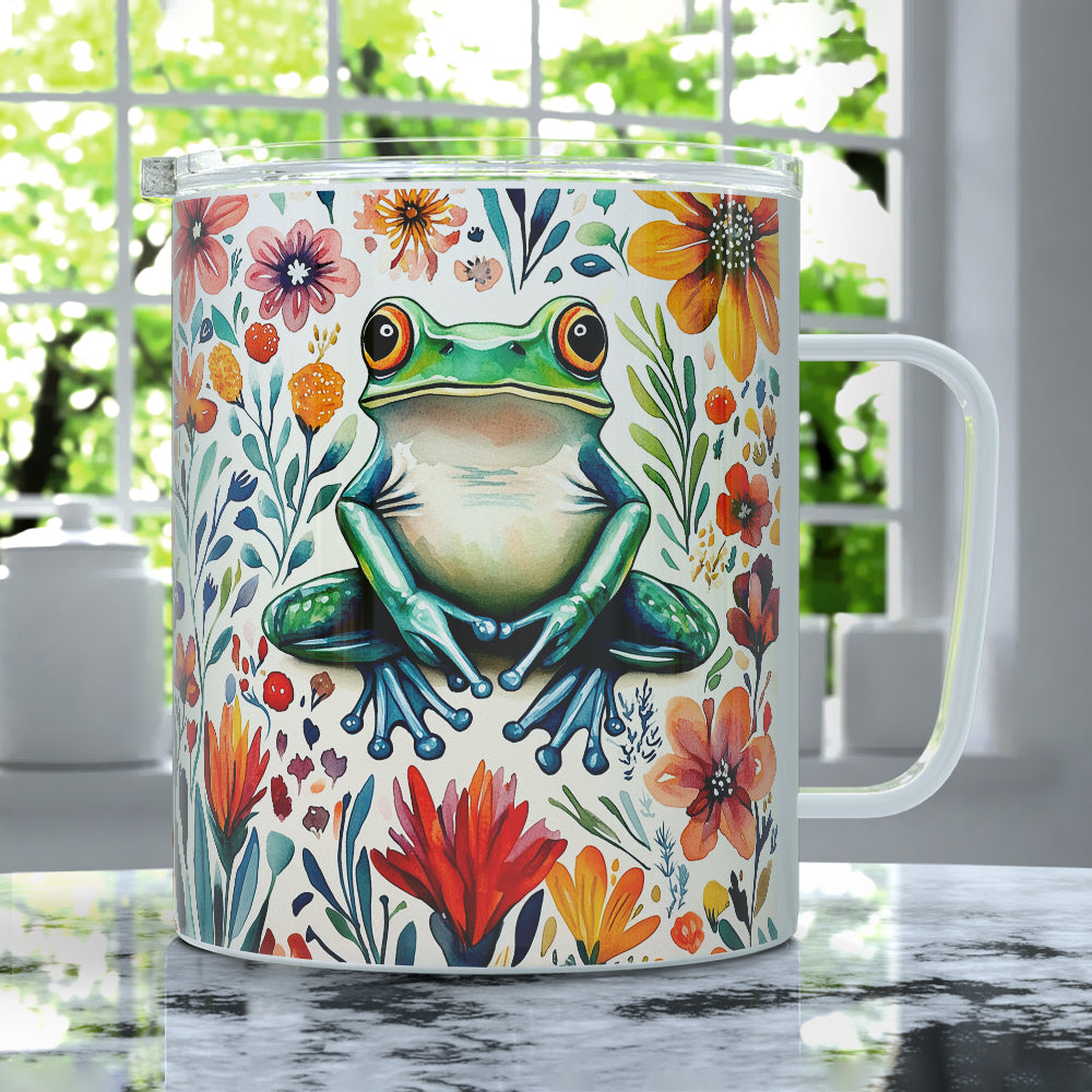 Floral Frog Insulated Travel Mug