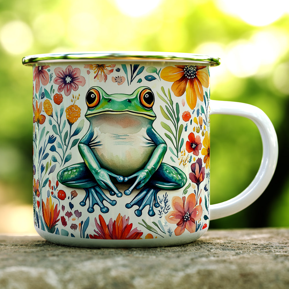 Floral Frog Camp Mug