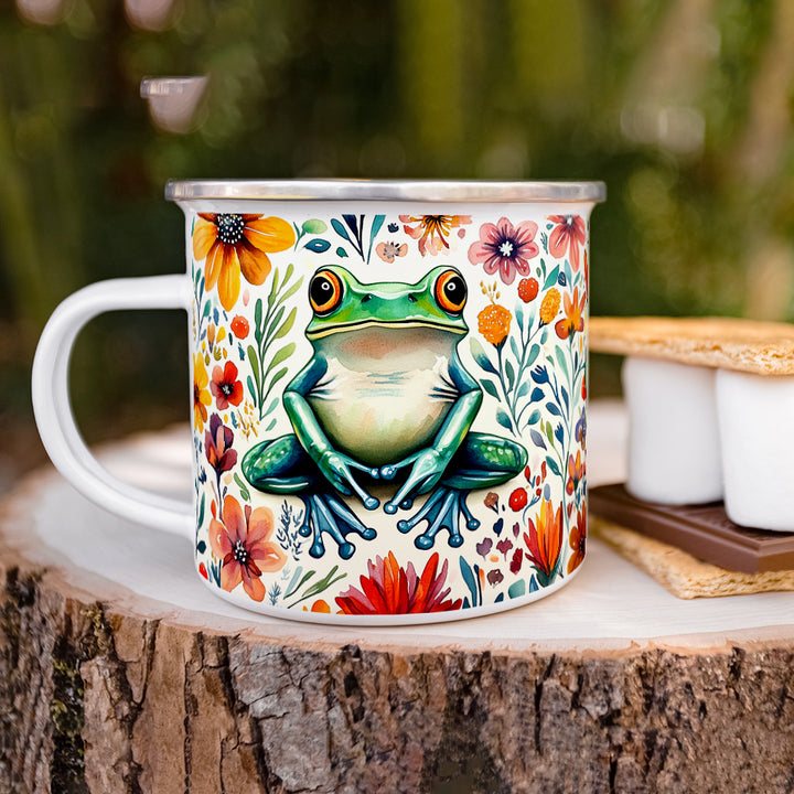 Floral Frog Camp Mug