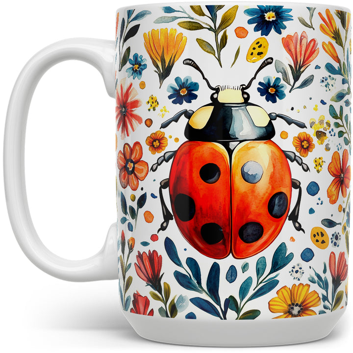 Floral Ladybug Mug