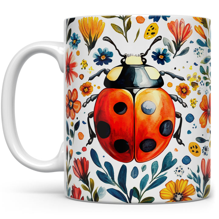 Floral Ladybug Mug