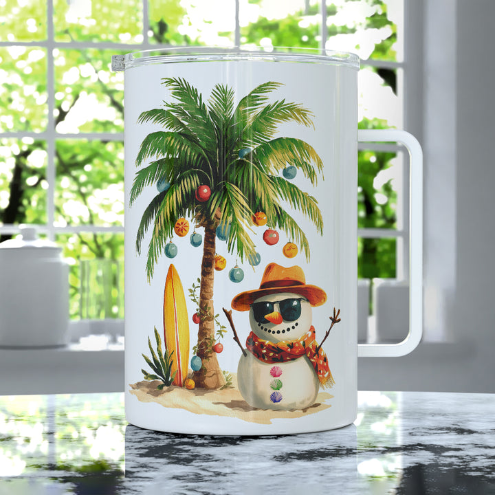 Beach Snowman Insulated Travel Mug
