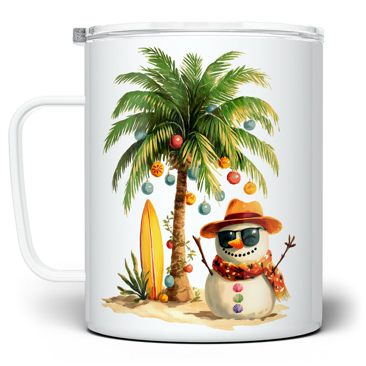 Beach Snowman Insulated Travel Mug