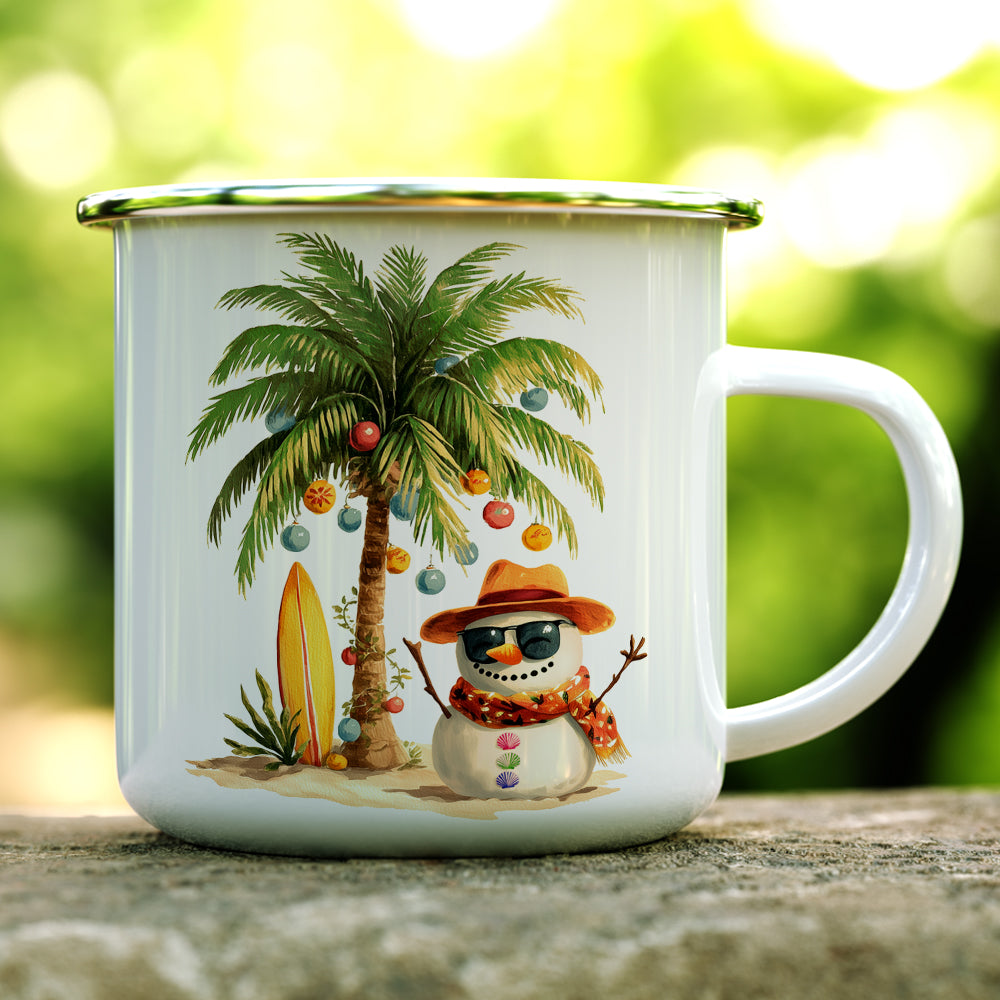 Beach Snowman Camp Mug