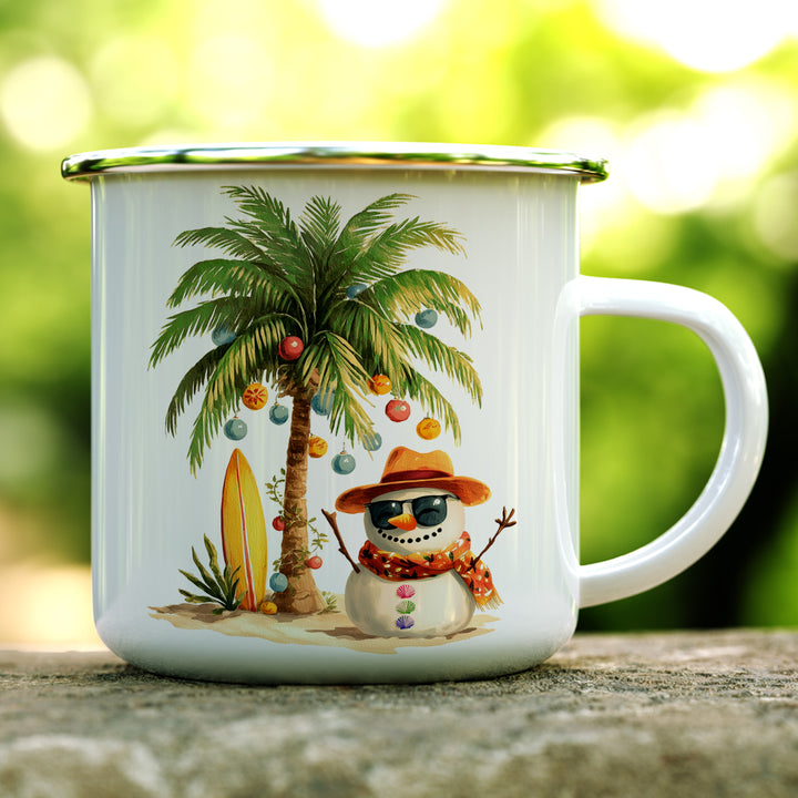 Beach Snowman Camp Mug