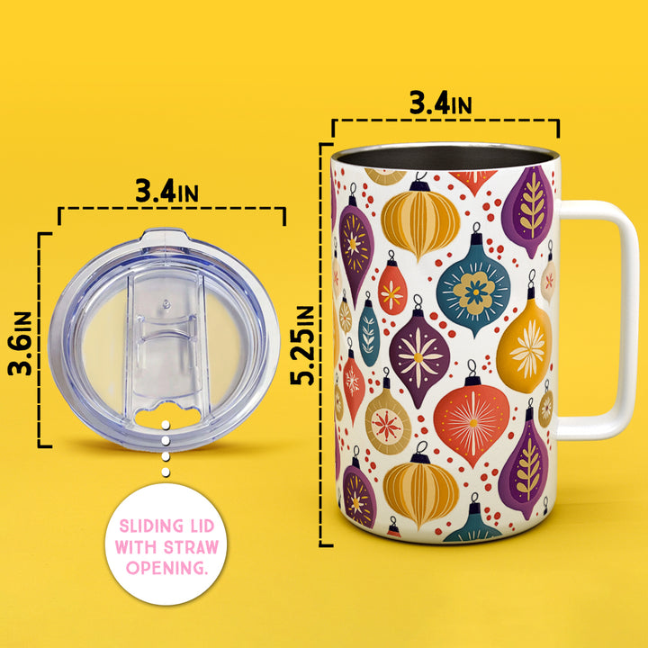 Vintage Christmas Ornaments Insulated Travel Mug