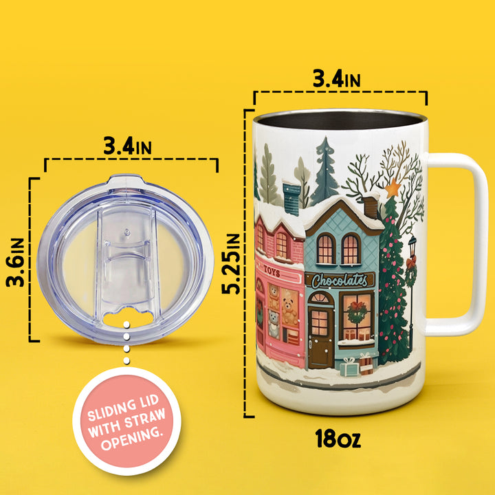 Holiday Storefront Shops Insulated Travel Mug