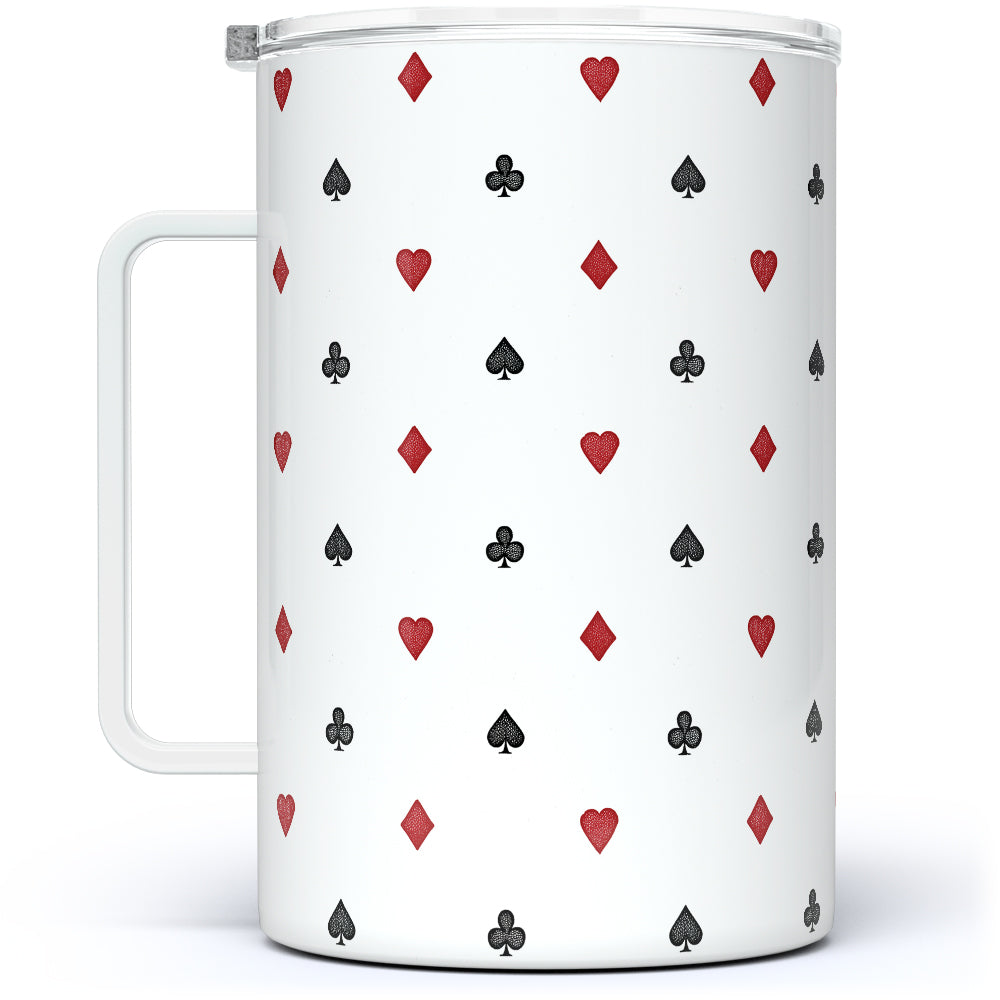Playing Card Suit Pattern Insulated Travel Mug