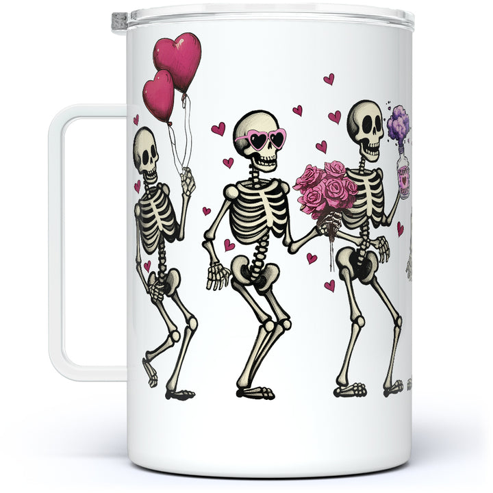 Valentine Dancing Skeletons Insulated Travel Mug