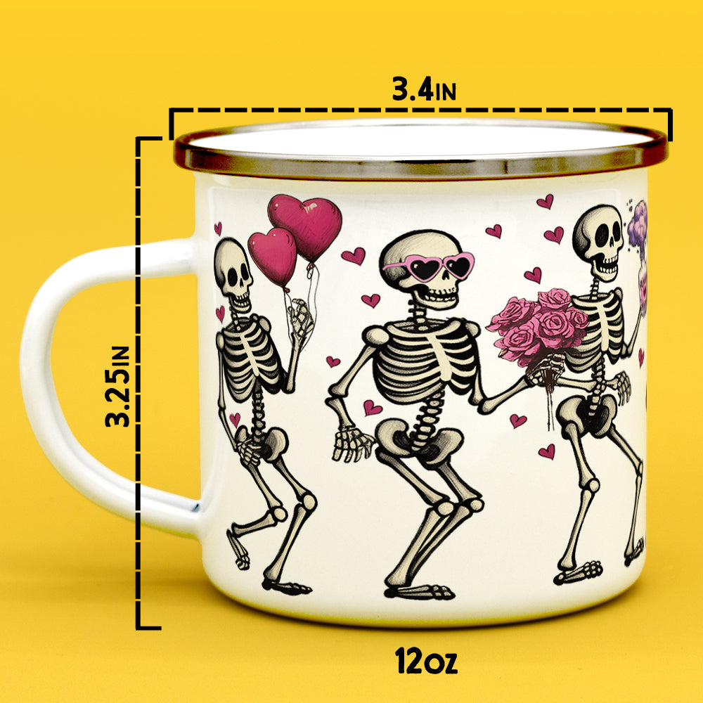 Valentine Dancing Skeletons Camp Mug