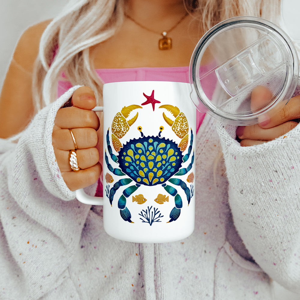 Coastal Ocean Crab Insulated Travel Mug