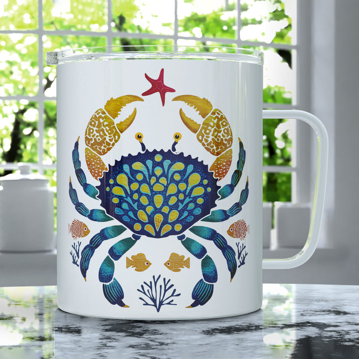 Coastal Ocean Crab Insulated Travel Mug