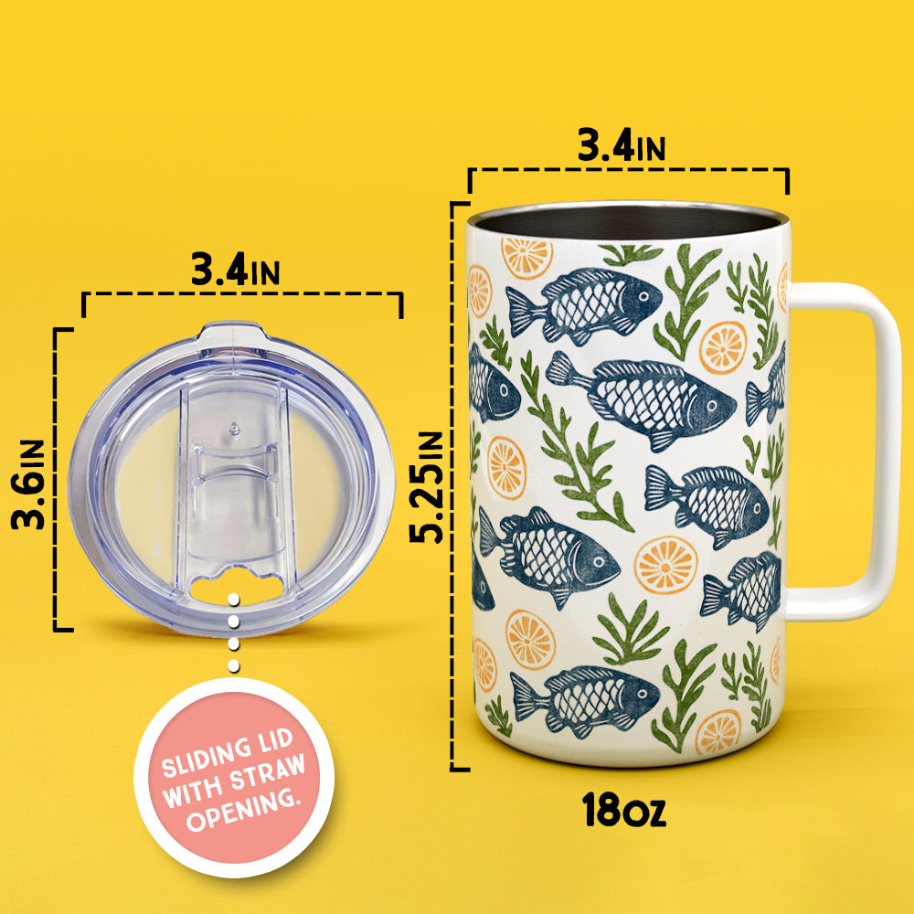 Coastal Fish Insulated Travel Mug