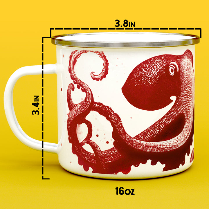 Red Nautical Octopus Camp Mug
