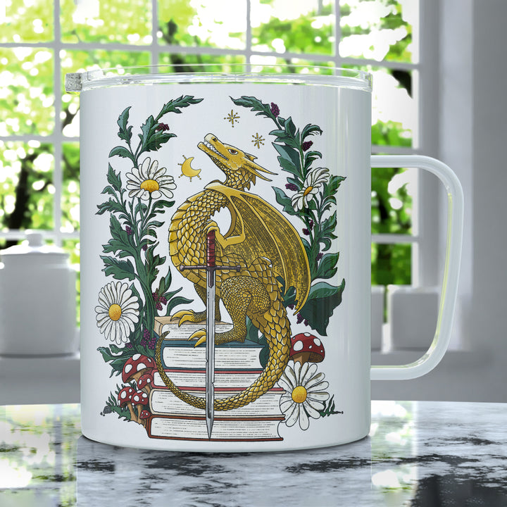 Bookish Dragon Insulated Travel Mug