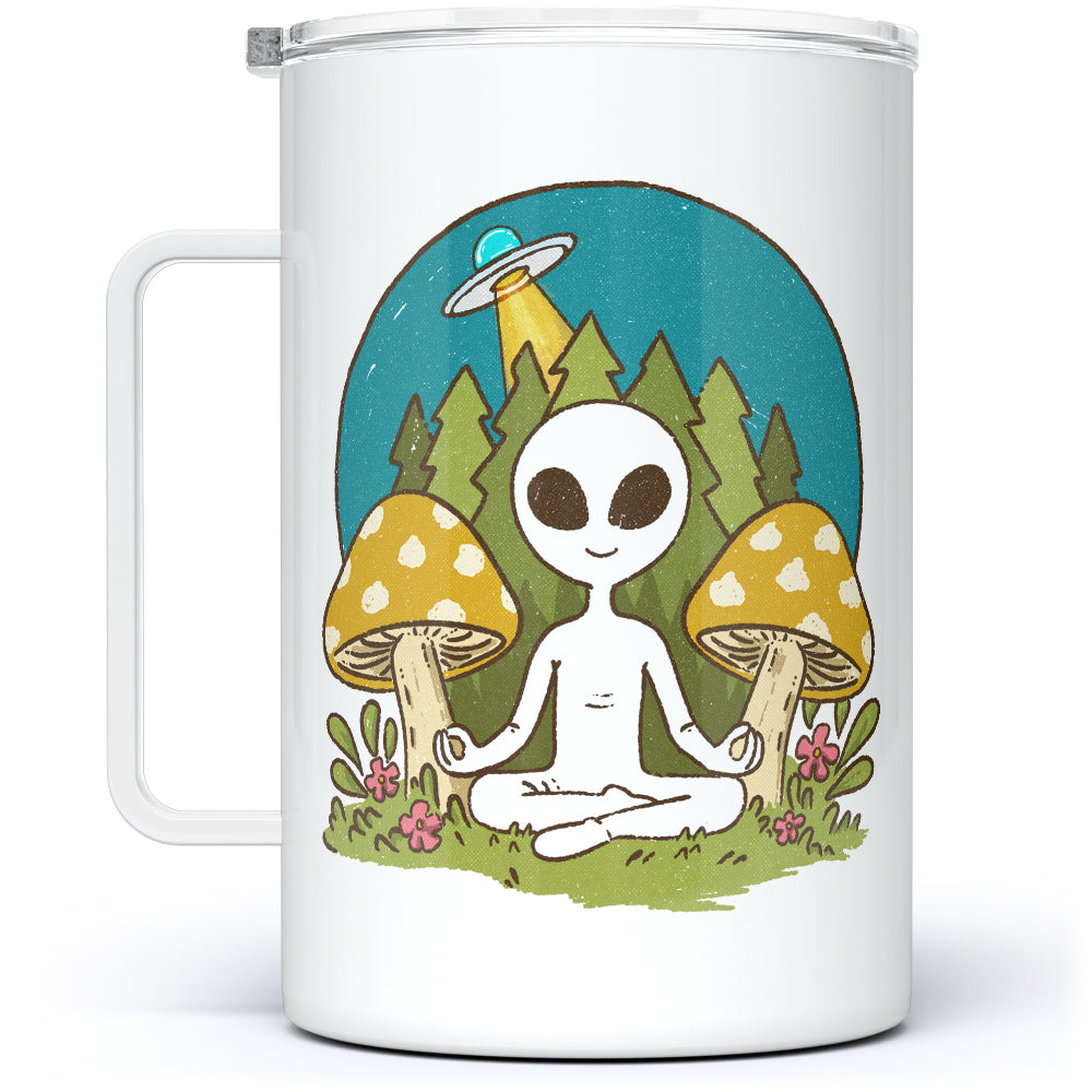 Meditating Alien Insulated Travel Mug