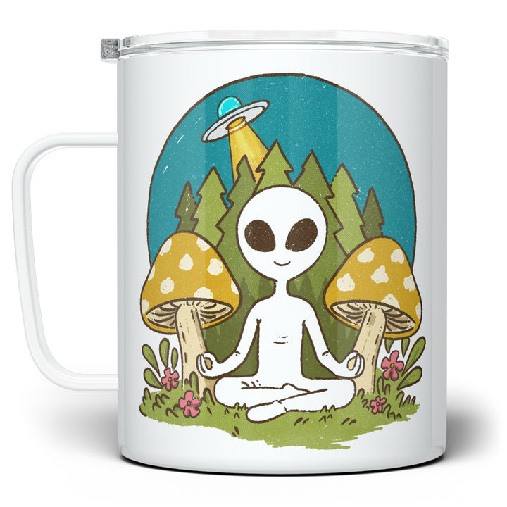 Meditating Alien Insulated Travel Mug
