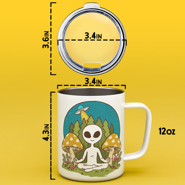 Meditating Alien Insulated Travel Mug