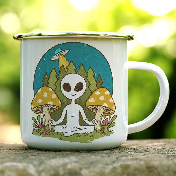 Meditating Alien Camp Mug