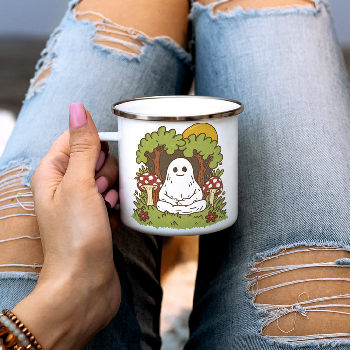 Meditating Ghost Camp Mug