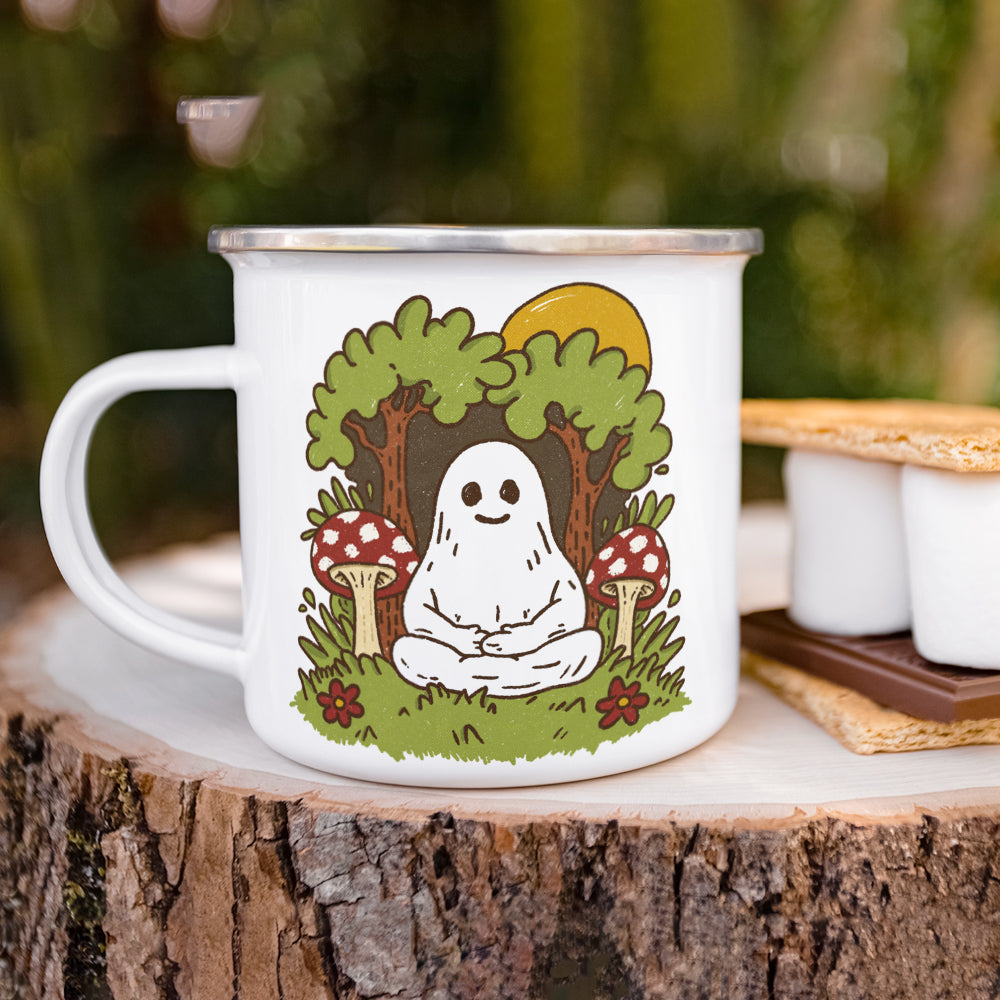 Meditating Ghost Camp Mug