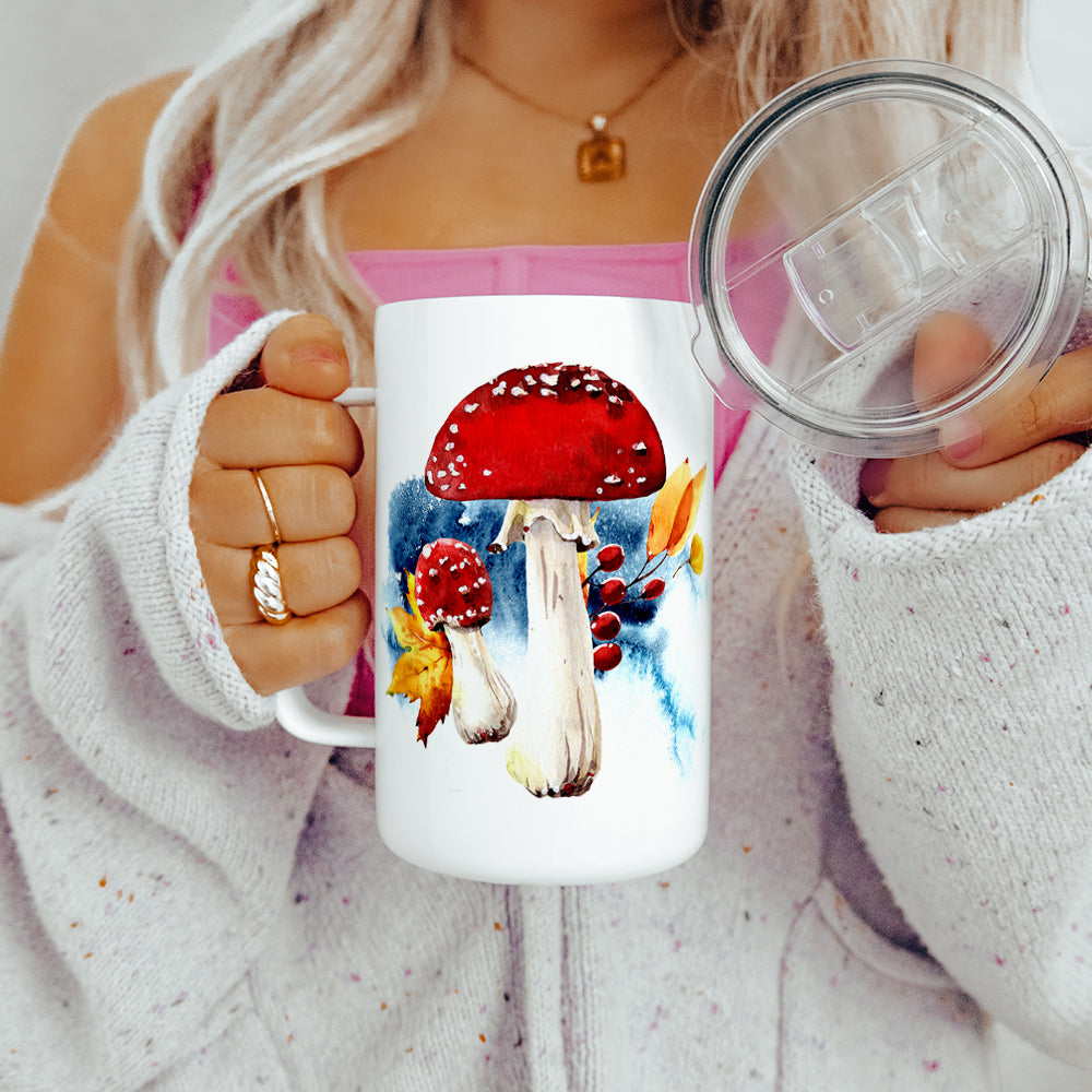 Fall Mushroom Insulated Travel Mug