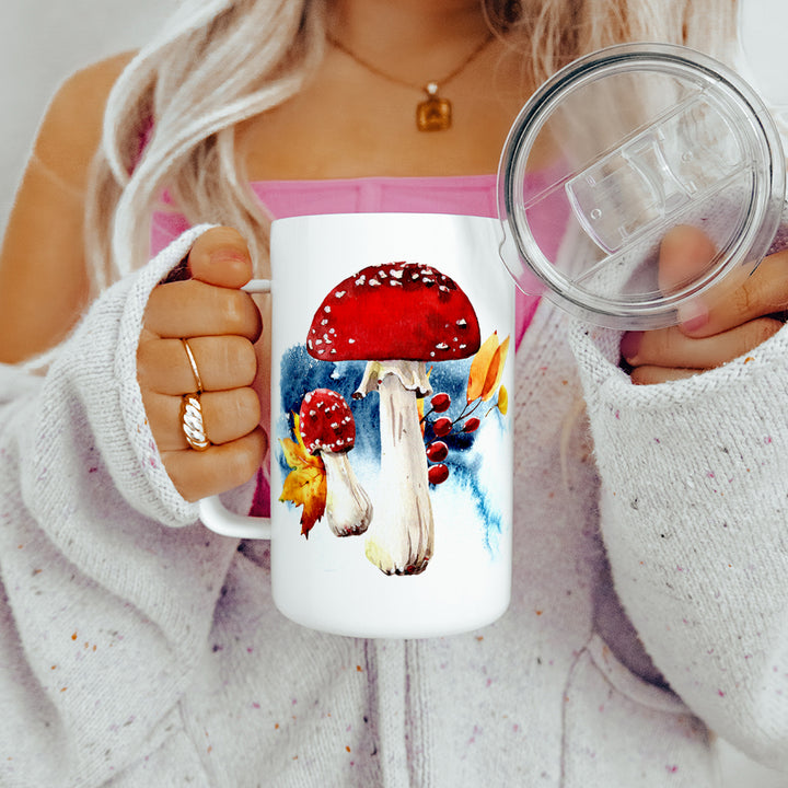 Fall Mushroom Insulated Travel Mug
