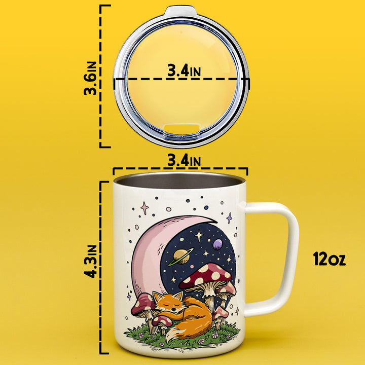 Sleeping Moon Fox Insulated Travel Mug