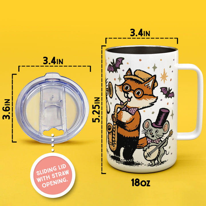 Halloween Jazz Band Insulated Travel Mug