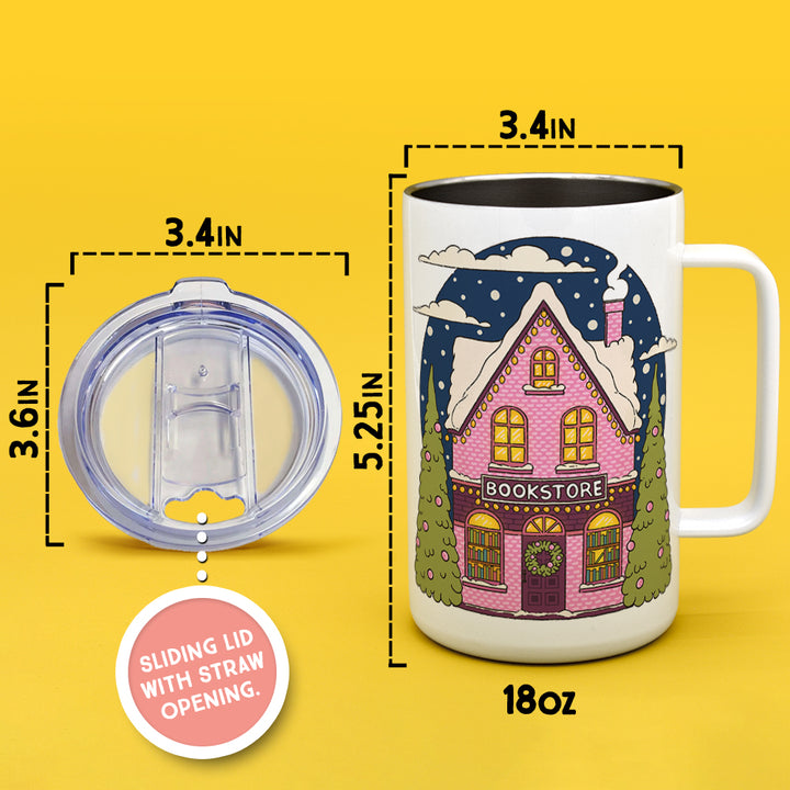 Winter Bookstore Insulated Travel Mug