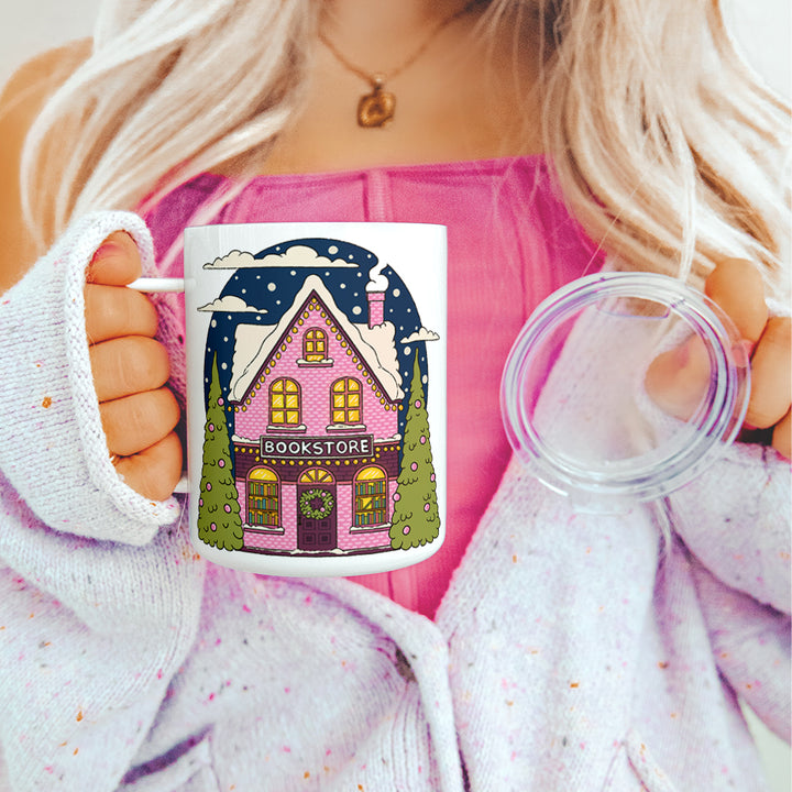 Winter Bookstore Insulated Travel Mug