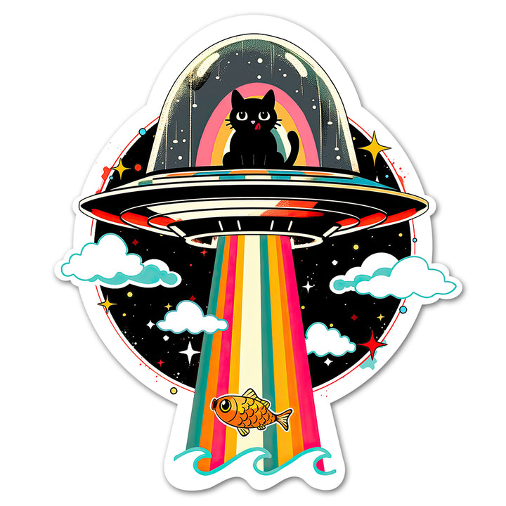 UFO Space Cat Sticker