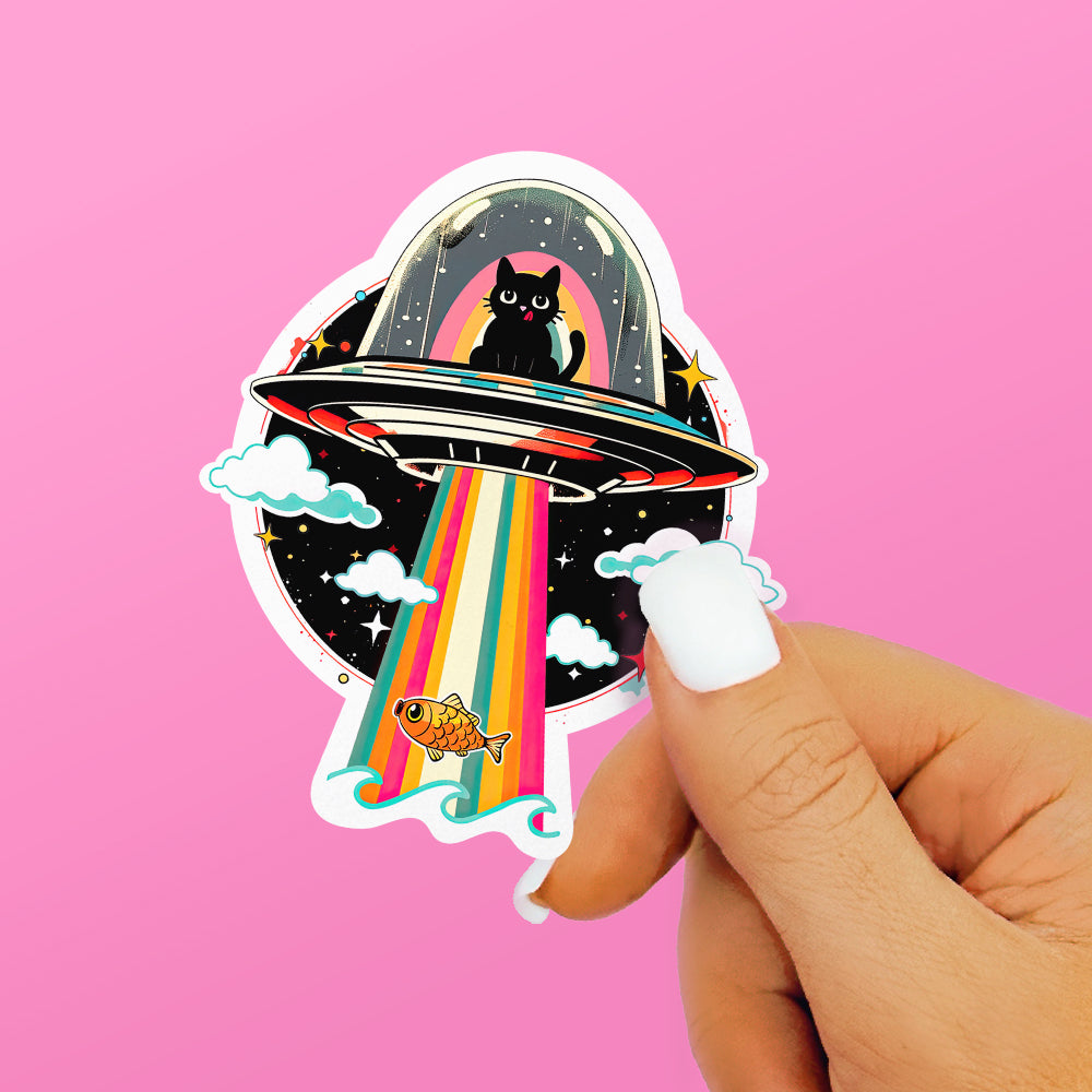 UFO Space Cat Sticker