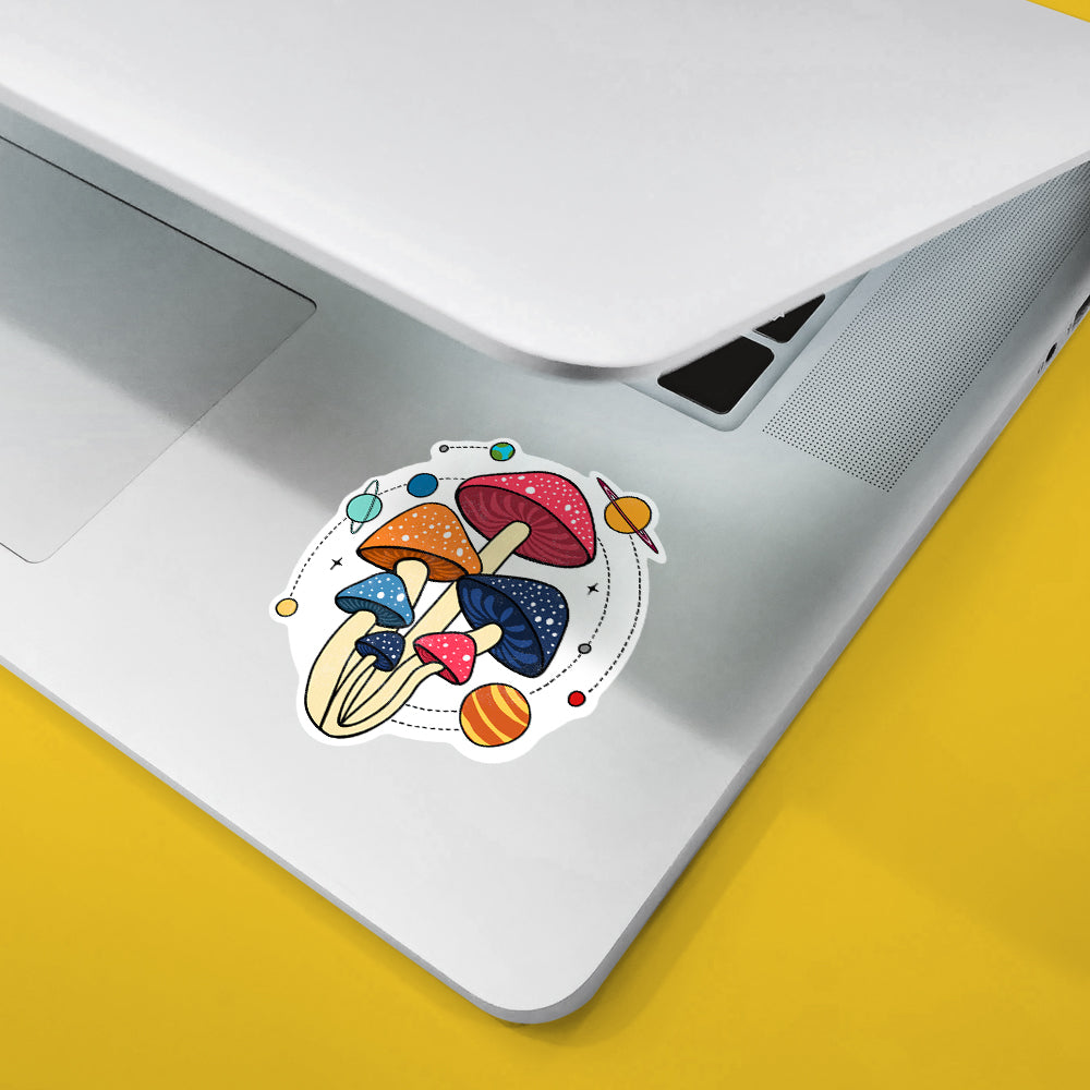 Cosmic Space Mushrooms Sticker