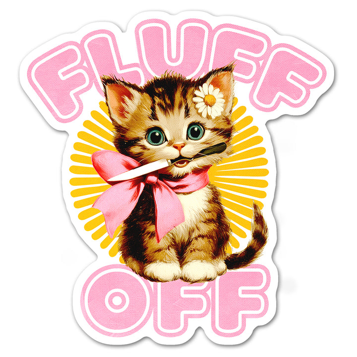 Fluff Off Cat Sticker