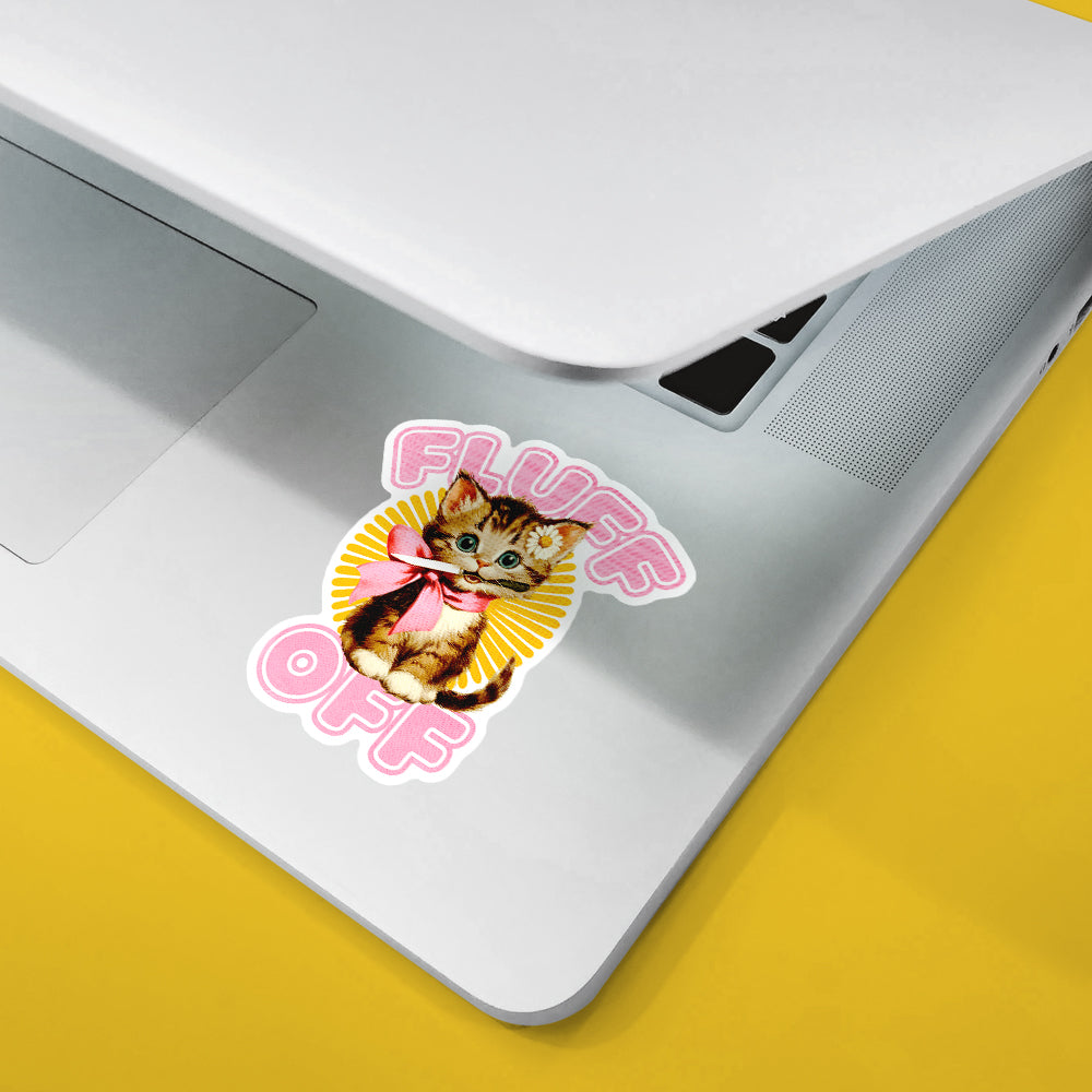 Fluff Off Cat Sticker