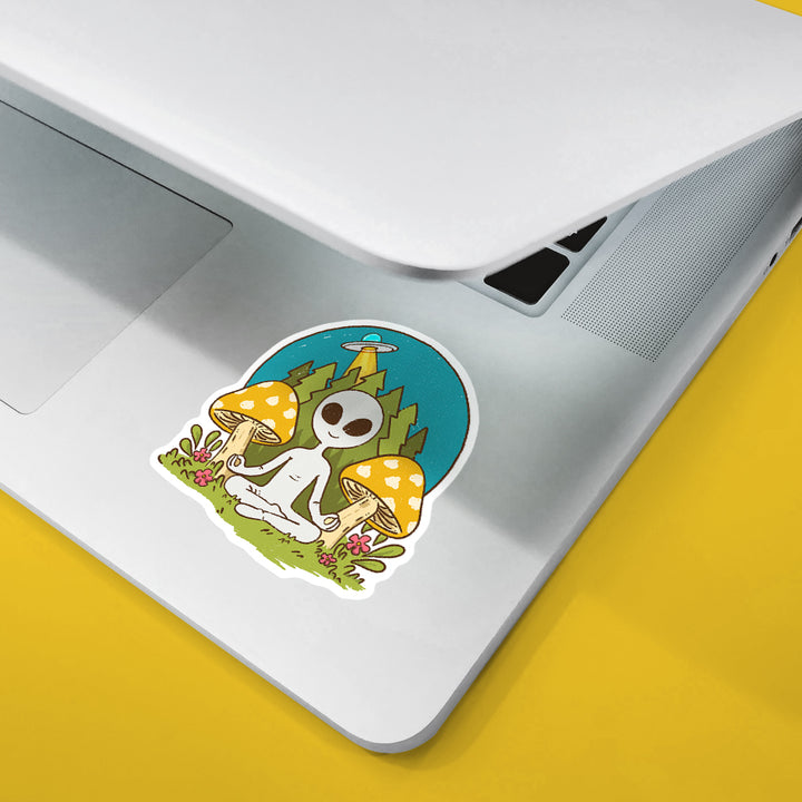 Meditating Alien Sticker