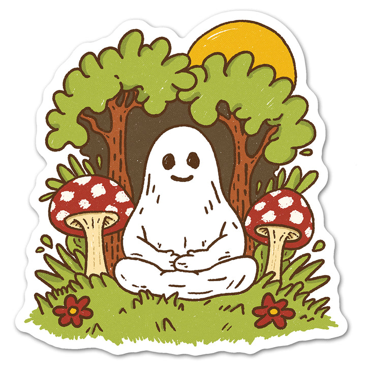 Meditating Ghost Sticker