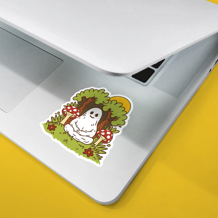 Meditating Ghost Sticker