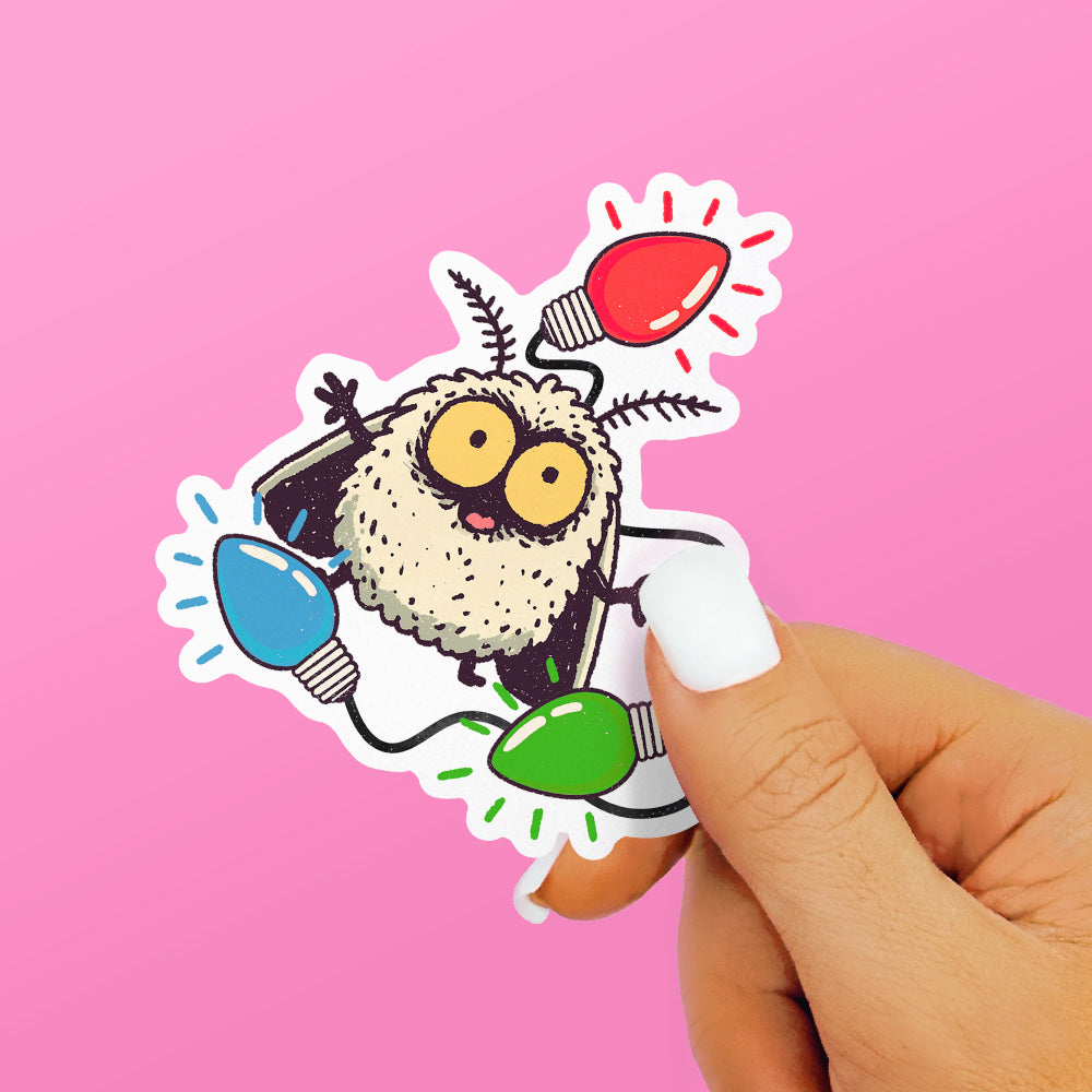 Christmas Lights Moth Sticker