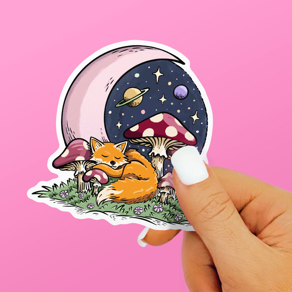 Celestial Sleeping Fox Sticker