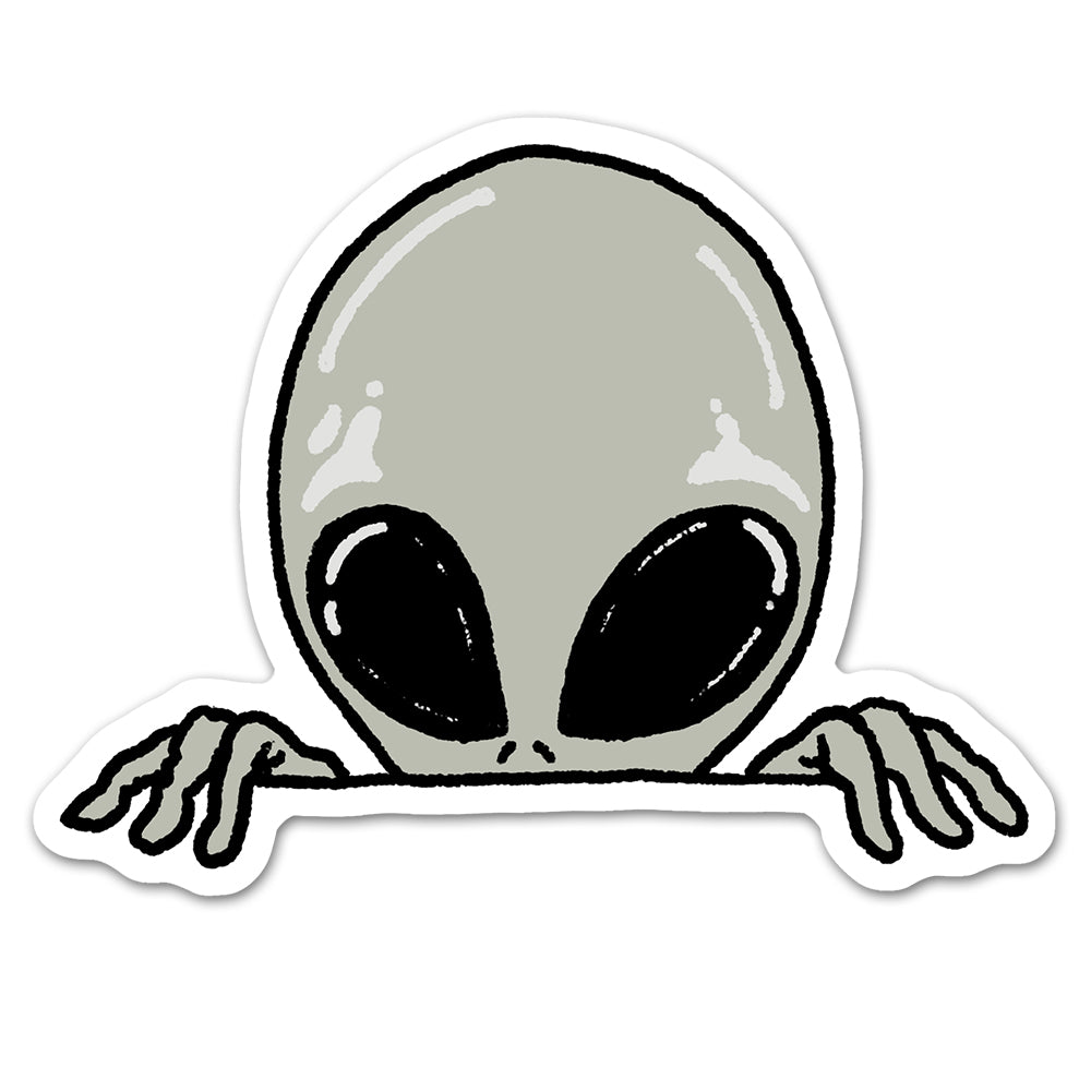 Peeking Alien Sticker