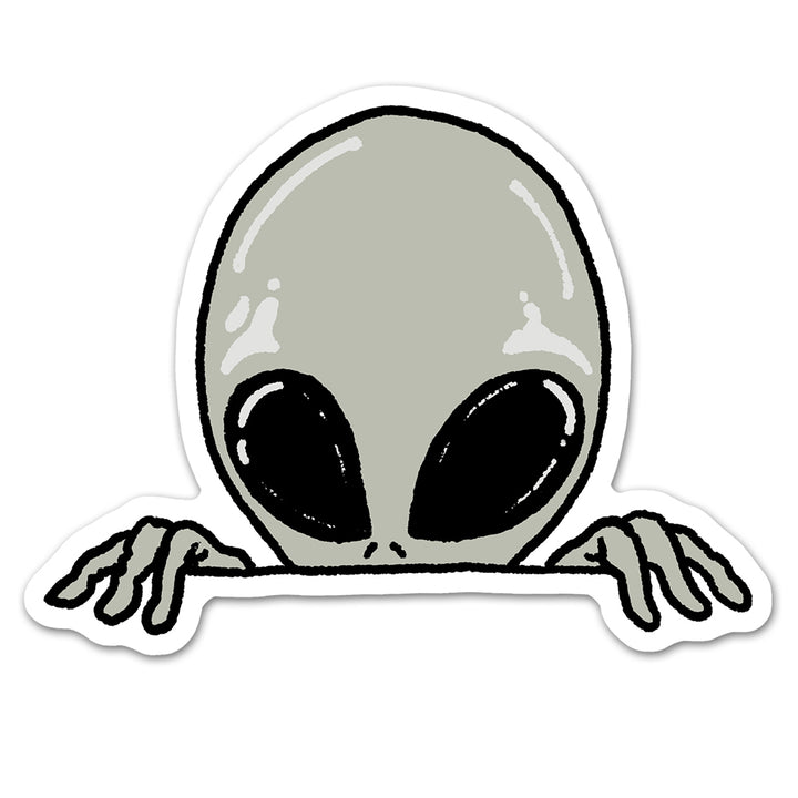 Peeking Alien Sticker