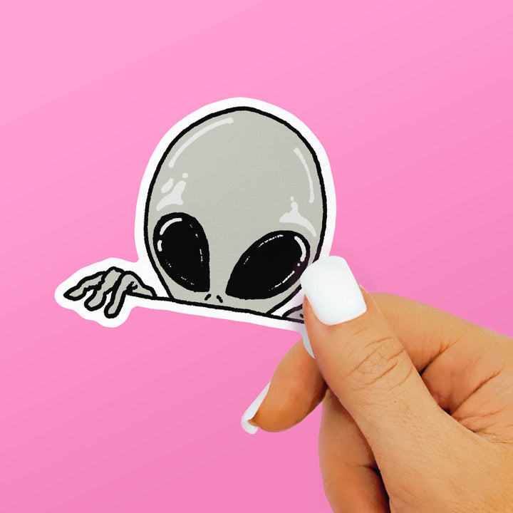 Peeking Alien Sticker