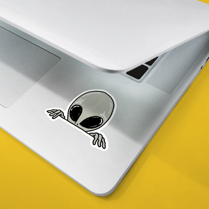Peeking Alien Sticker